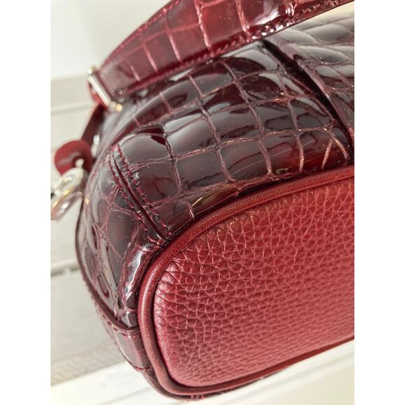 BRIGHTON D834506 RED PATTON LEATHER ANIMAL PRINT SHOULDERBAG - Picture 8 of 16